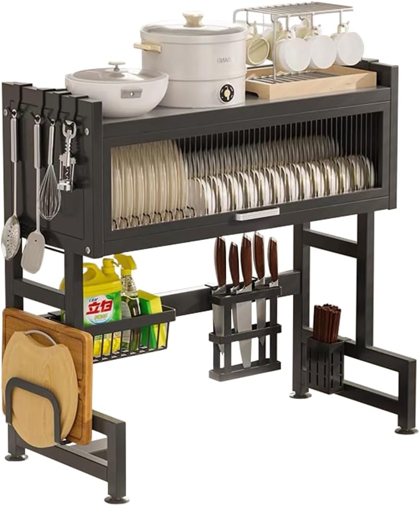 Organizador-Escurridor De Platos Con Tapa