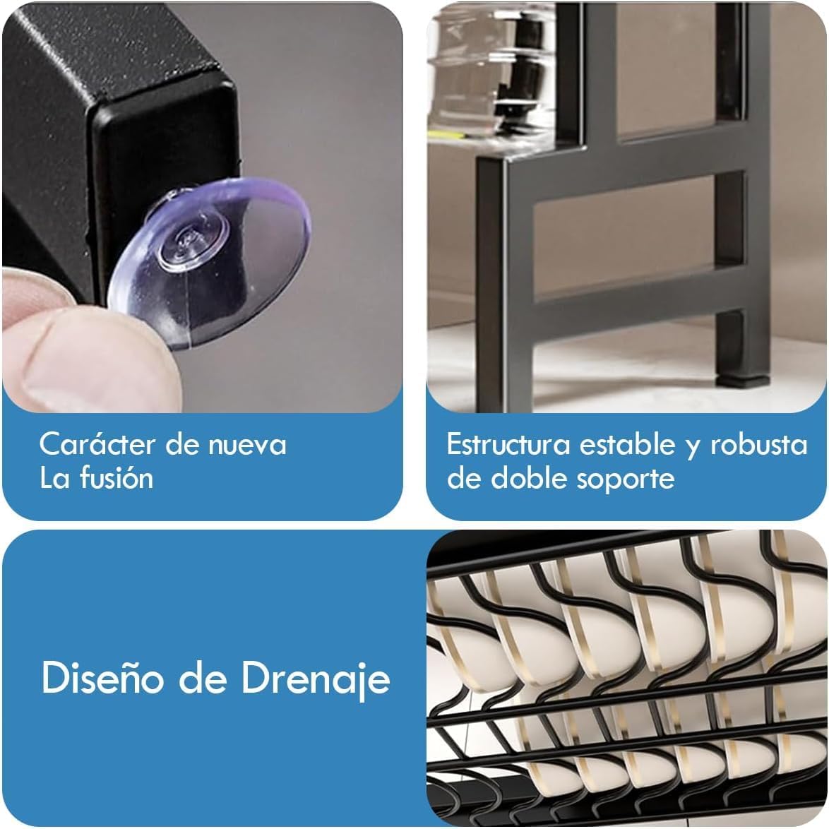 Organizador-Escurridor De Platos Con Tapa